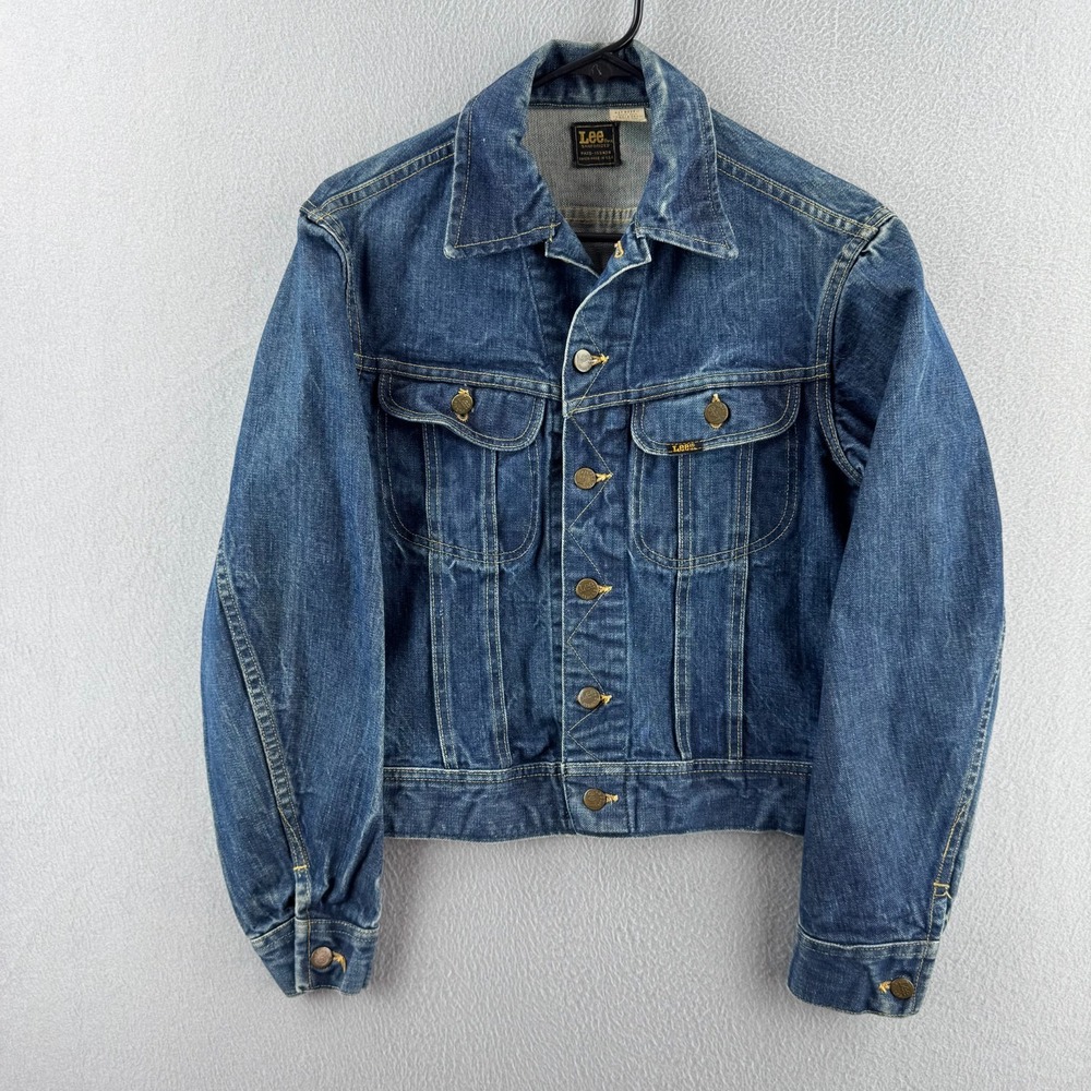 Vintage Lee Jacket Mens 36 Fits 18x21 70s Sanforized Denim 101J